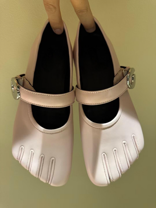 Square Toe Shallow Flat Retro Mary Jane Shoes