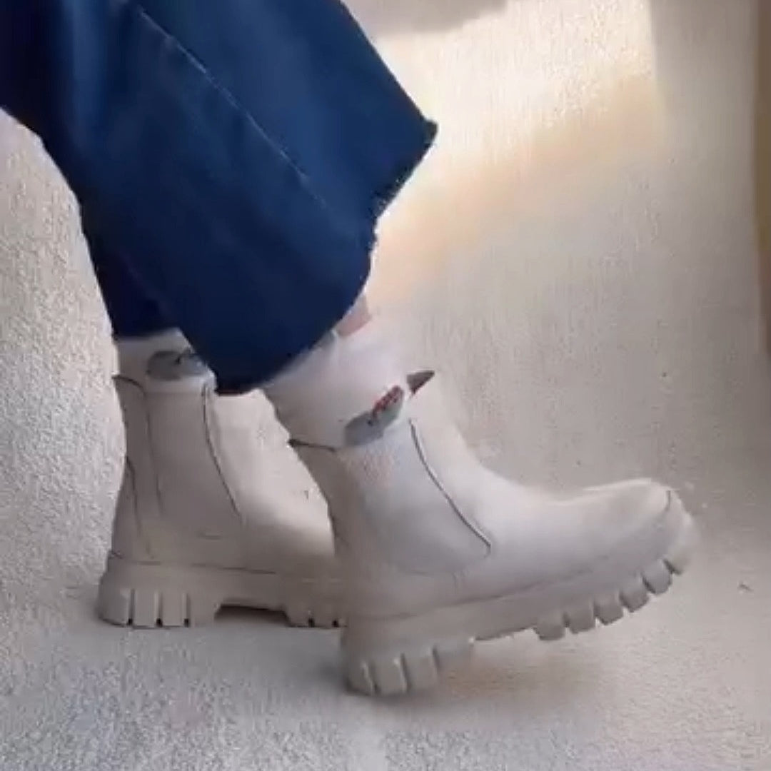 Black Leather Chelsea-Style Boots