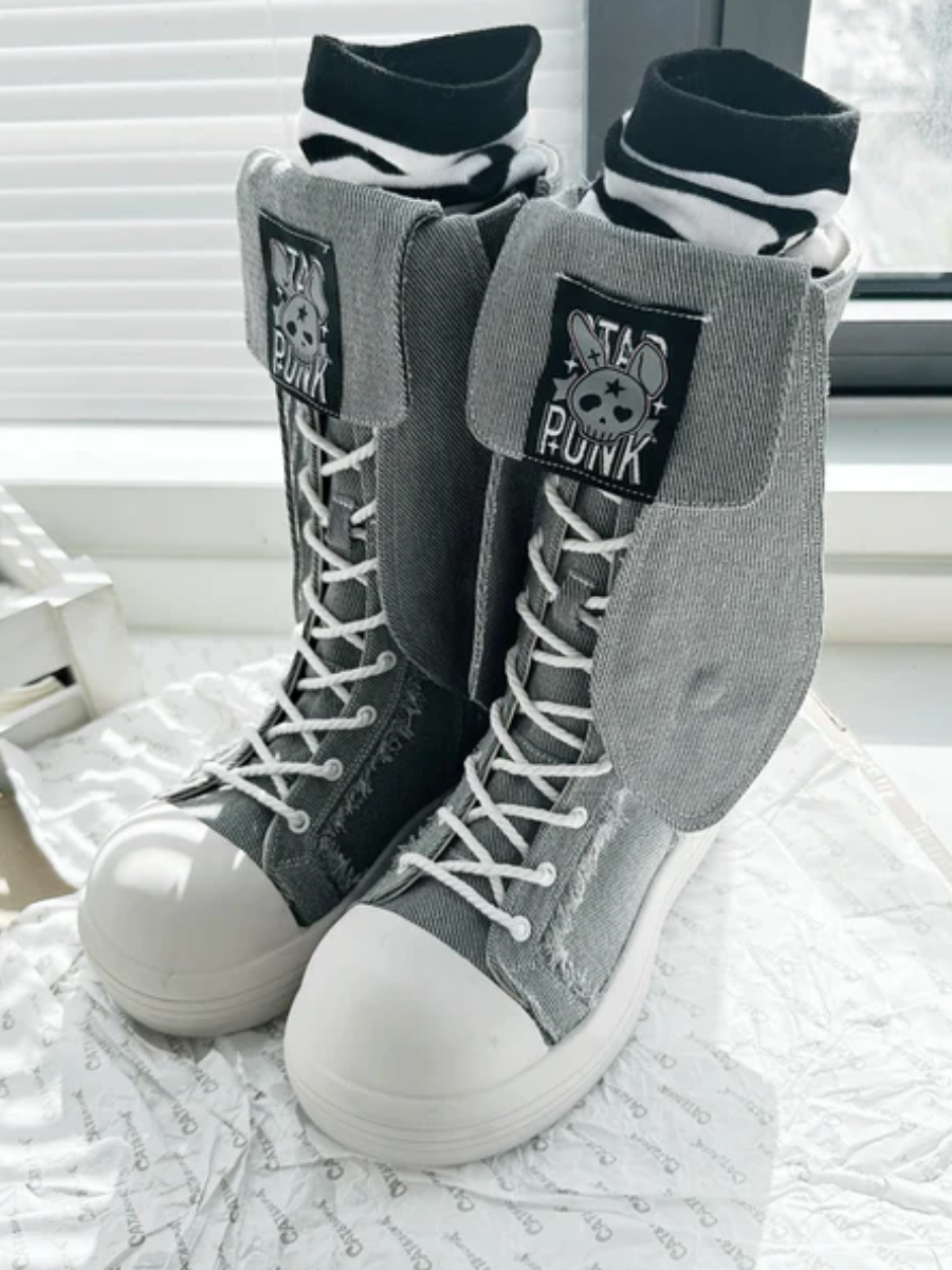 Platform Boots Canvas Shoes