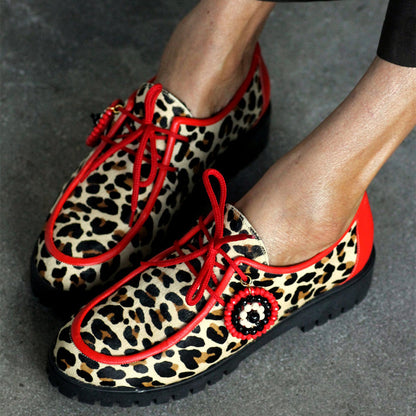 Faux Fur Beaded Round-toe Loafers