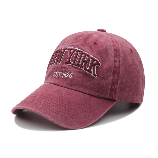 embroidered washed baseball cap