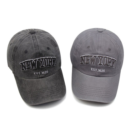 embroidered washed baseball cap