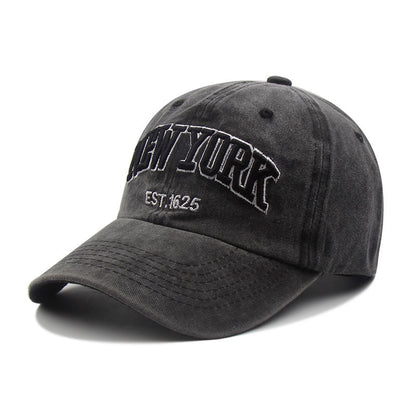 embroidered washed baseball cap