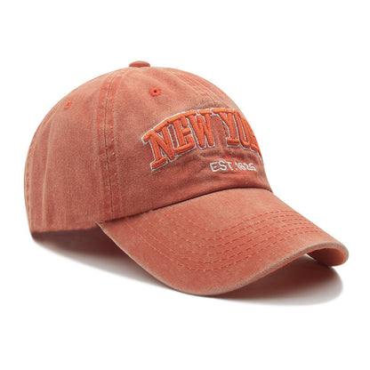 embroidered washed baseball cap