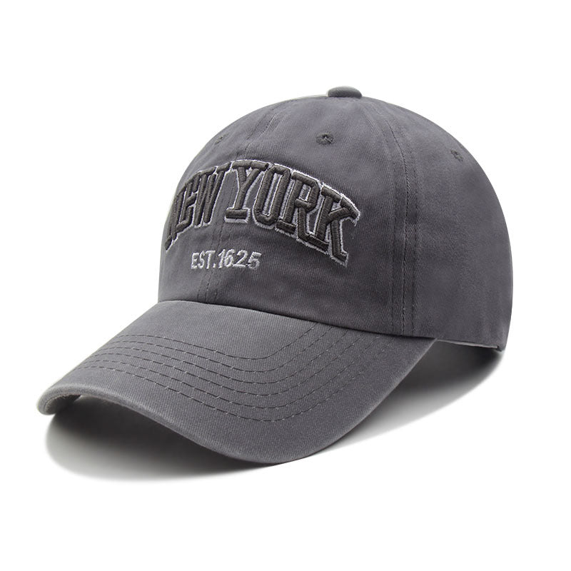 embroidered washed baseball cap