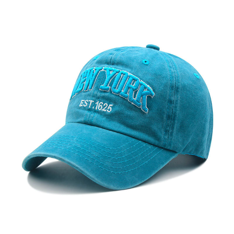 embroidered washed baseball cap