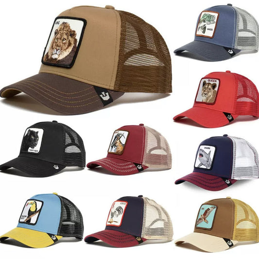 Animal Mesh Embroidery Baseball Cap Sunscreen