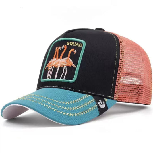 Animal Mesh Embroidery Baseball Cap Sunscreen