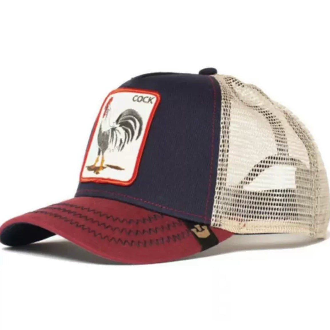 Animal Mesh Embroidery Baseball Cap Sunscreen