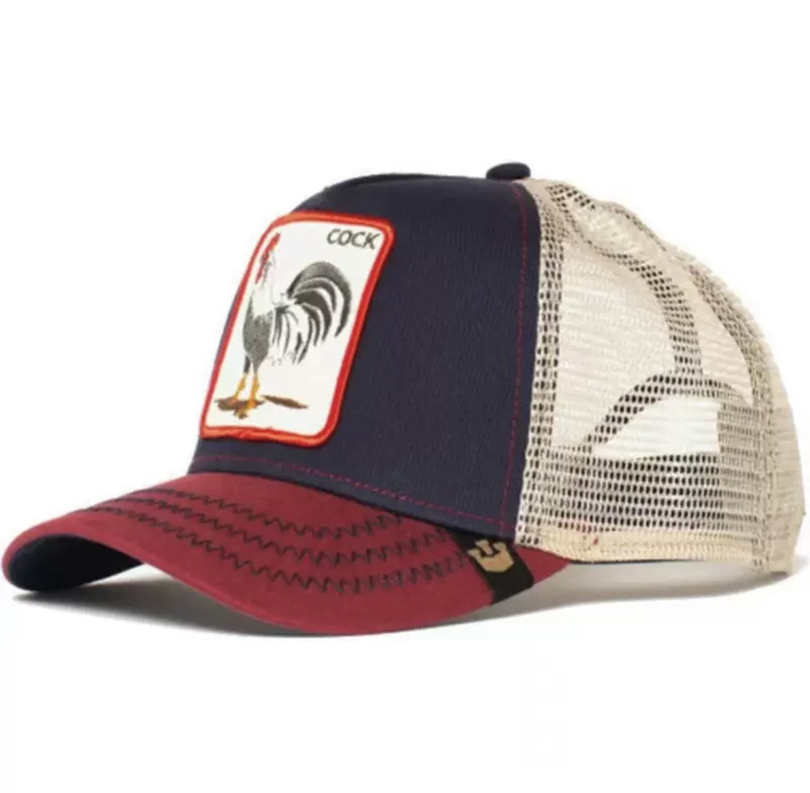 Animal Mesh Embroidery Baseball Cap Sunscreen