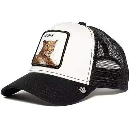 Animal Mesh Embroidery Baseball Cap Sunscreen