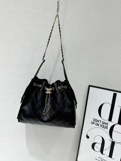 Suede Quilted Hobo Bag