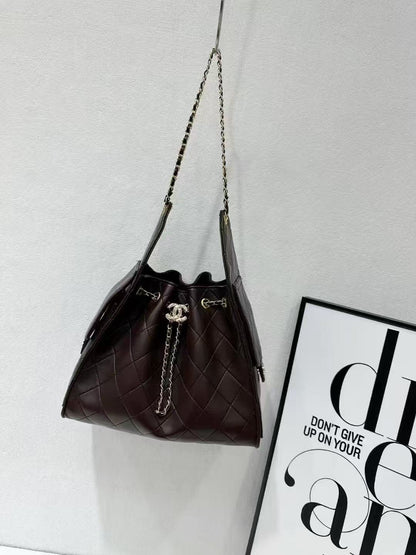 Suede Quilted Hobo Bag