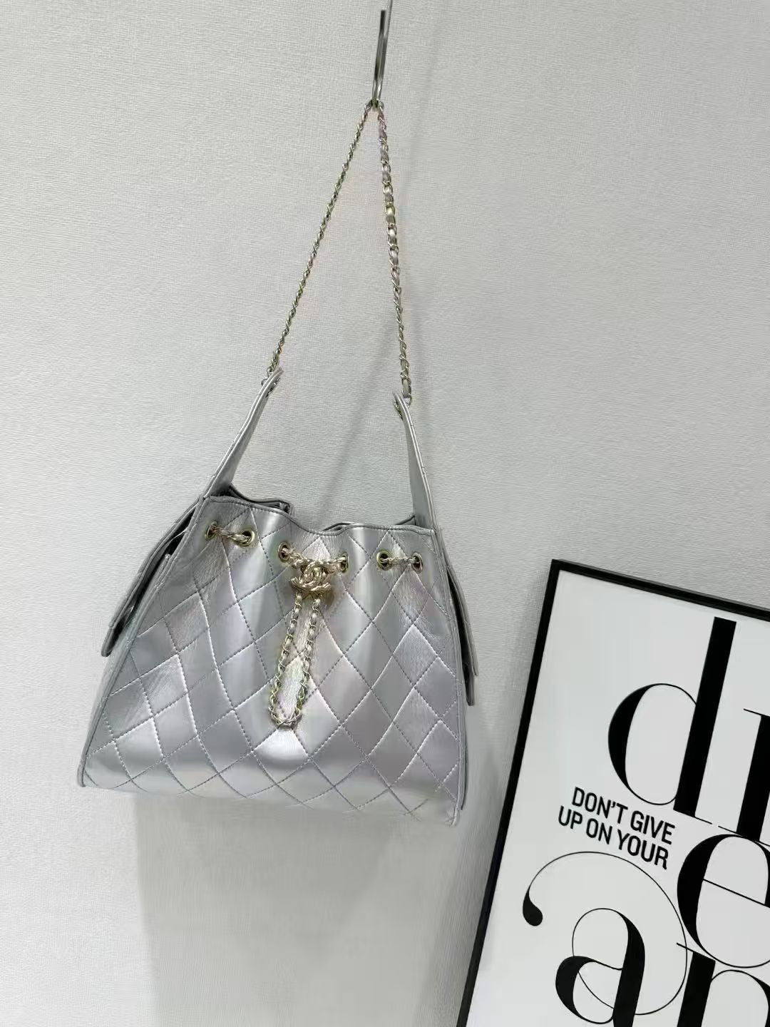 Suede Quilted Hobo Bag