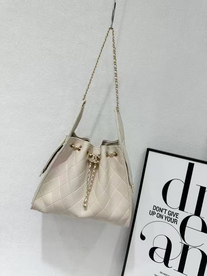 Suede Quilted Hobo Bag