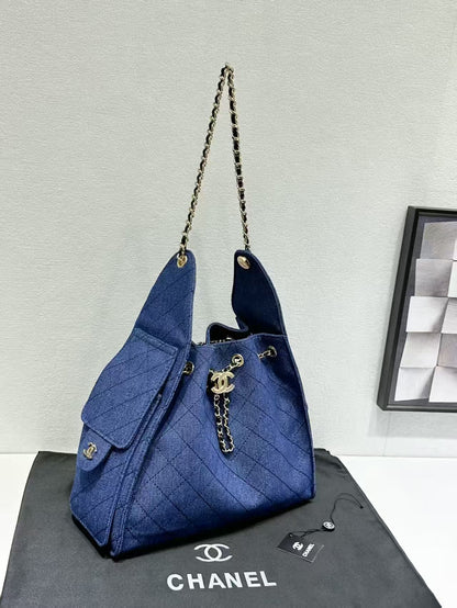 Suede Quilted Hobo Bag
