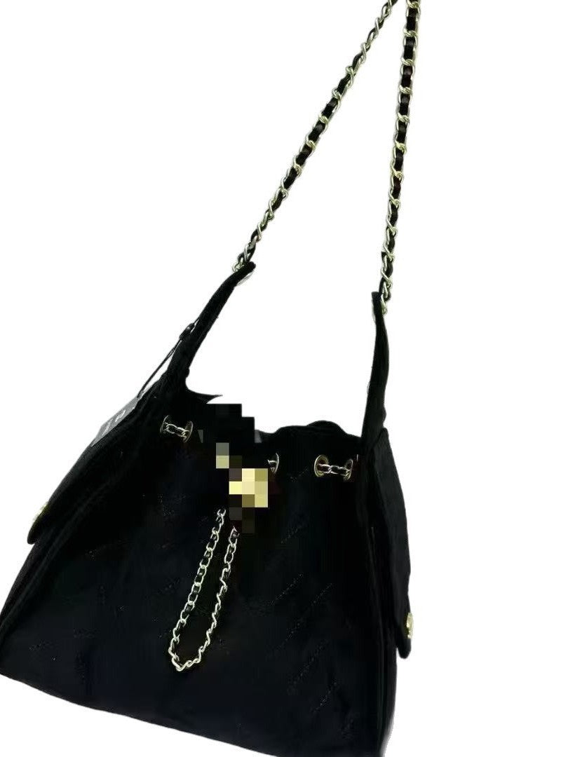 Suede Quilted Hobo Bag