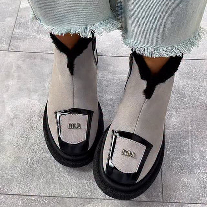 Side Zip Fleece Flats