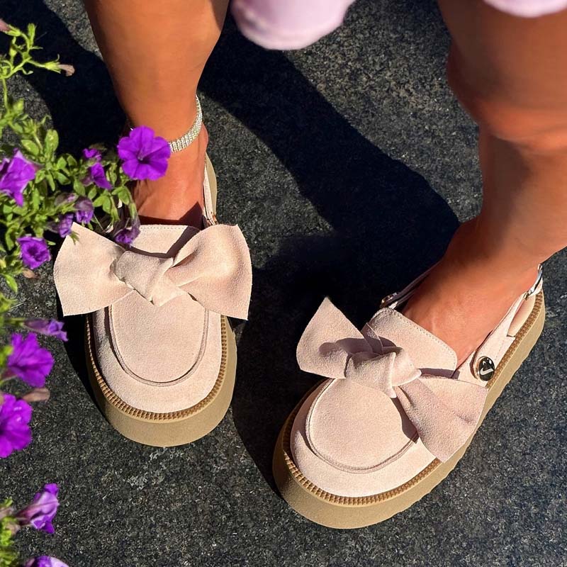 Platform Round Toe Bow Sandals