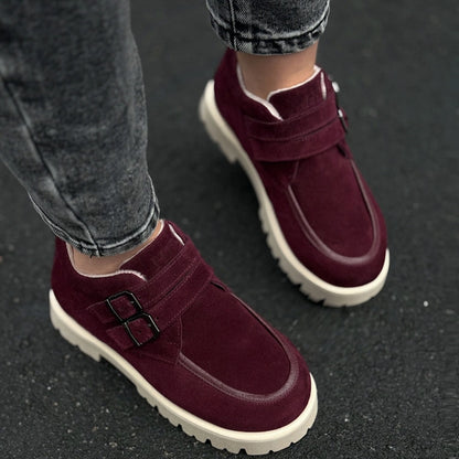 Vintage Slip-On Loafers Platform-Sole Strap Shoes
