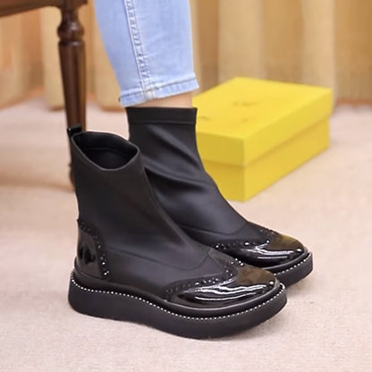 Rhinestone Sparkle Flat Stretch Boots