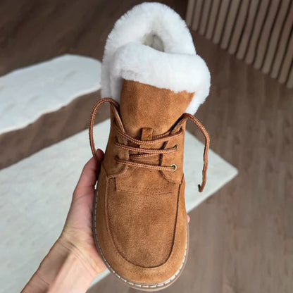 Flat Round Toe Fleece Snow Boots