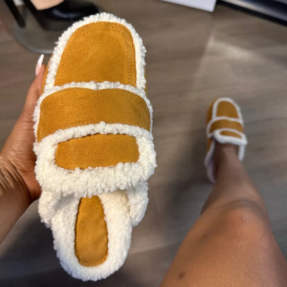 Fur Closed Toe Thick-soled Slippers
