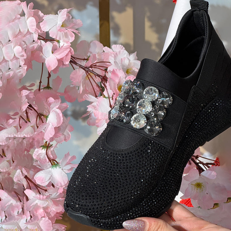 Rhinestone Sparkle Platform Sneakers