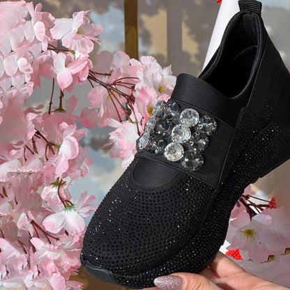 Rhinestone Sparkle Platform Sneakers