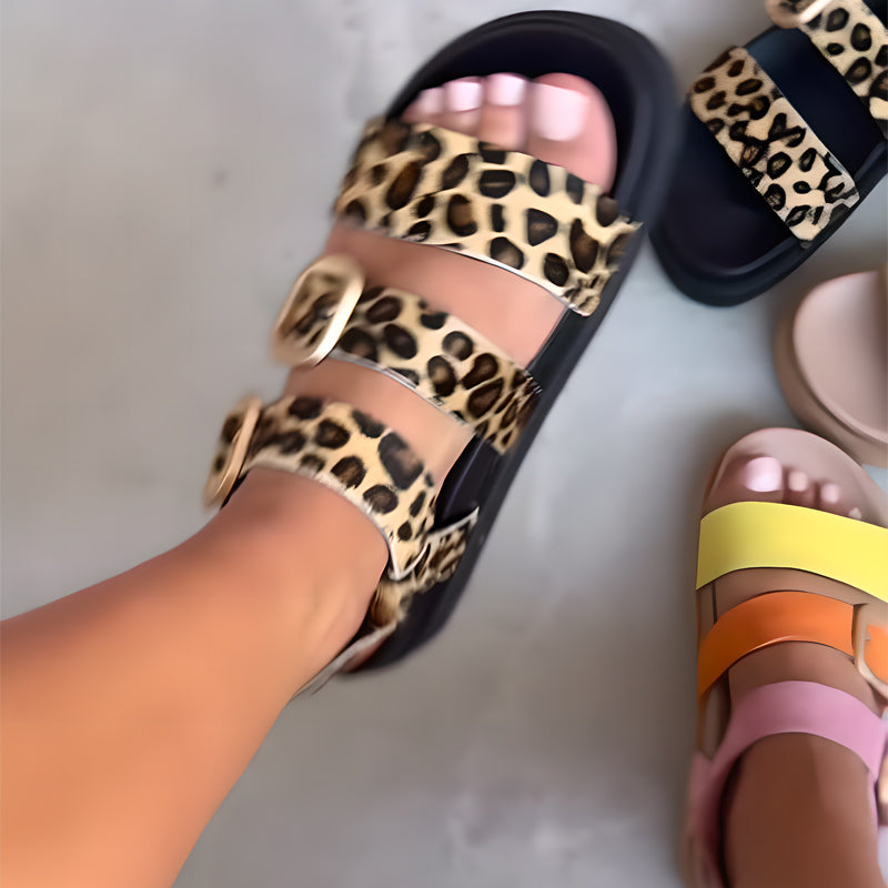 Platform Double-Buckle Beach Sandals