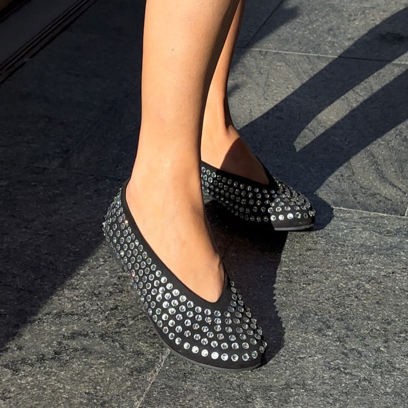 Rhinestone Sparkle Flat Shoes