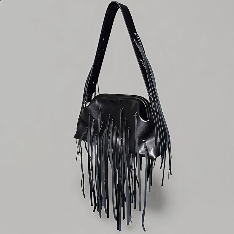 PU Large Tassel Shoulder Bag