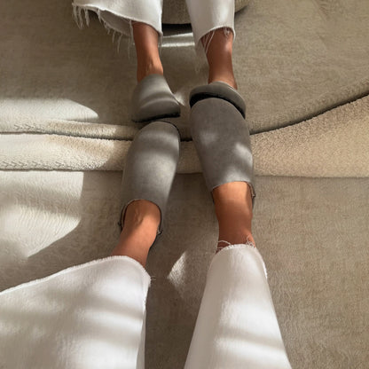 Round-head Velvet Flat-bottom Half-drag