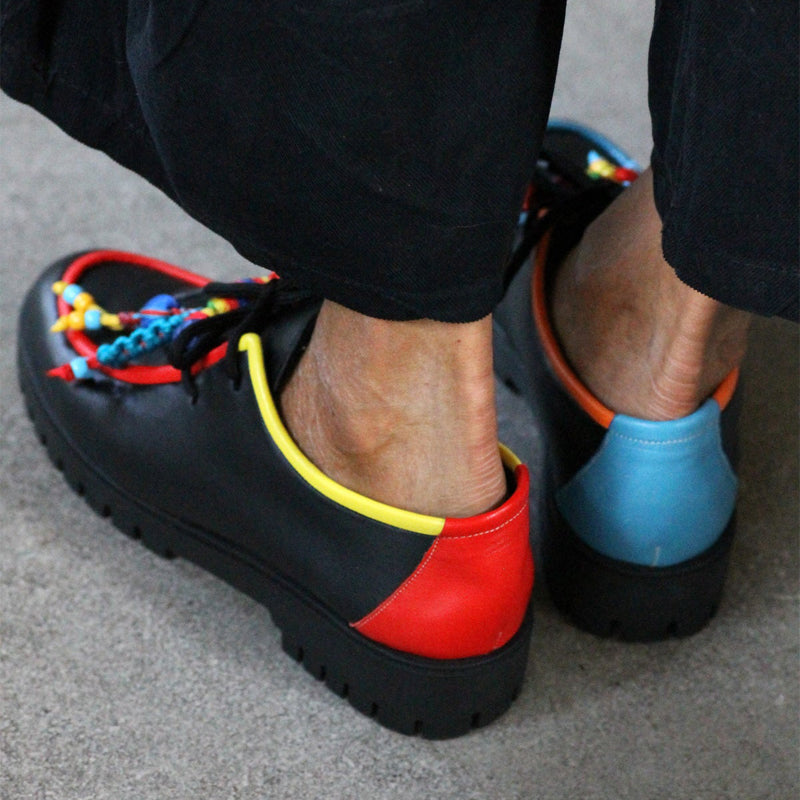 Faux Fur Beaded Round-toe Loafers