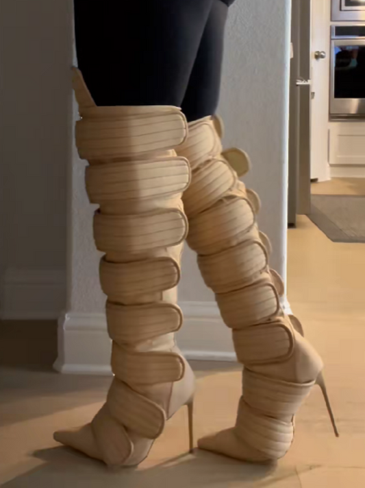 Velcro Buckle Design High Heels