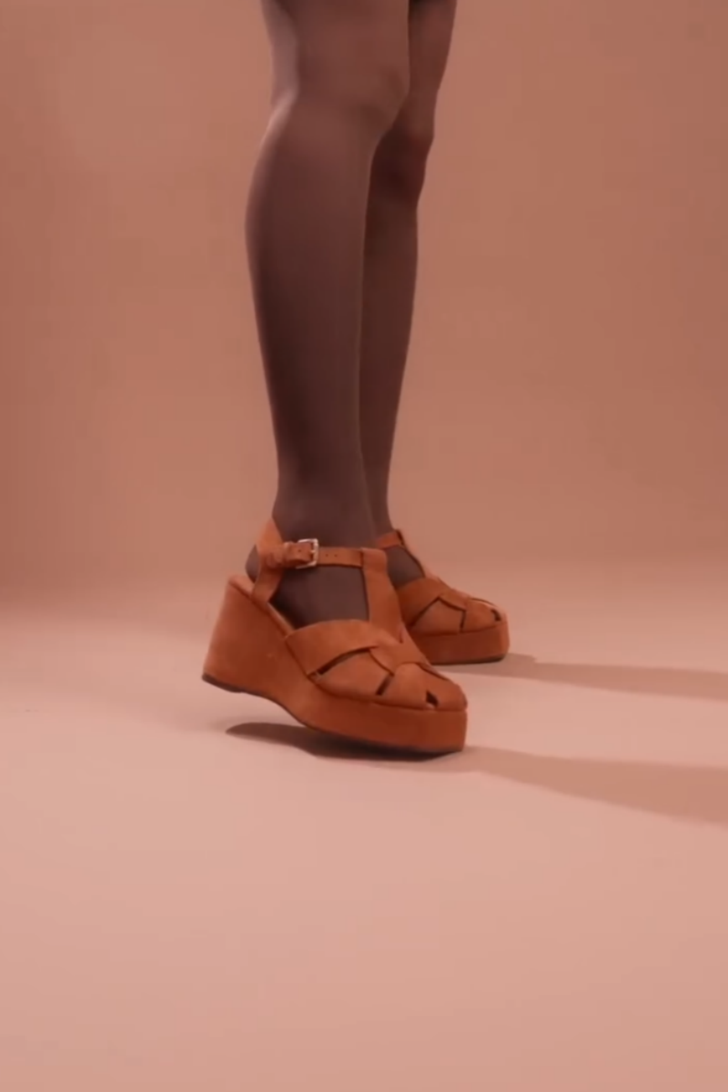 Chunky Tan Platform Sandals