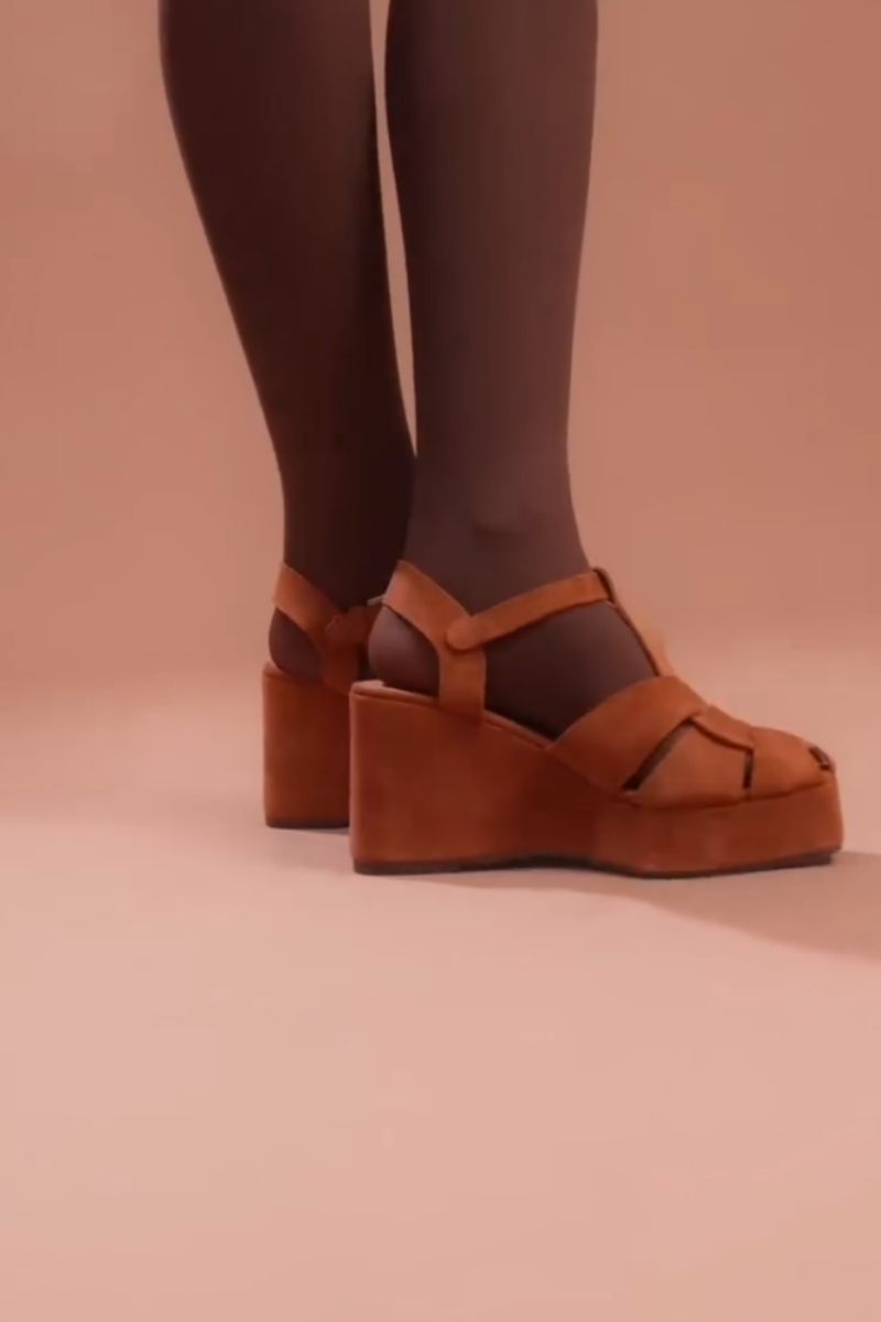 Chunky Tan Platform Sandals