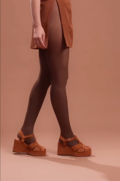 Chunky Tan Platform Sandals