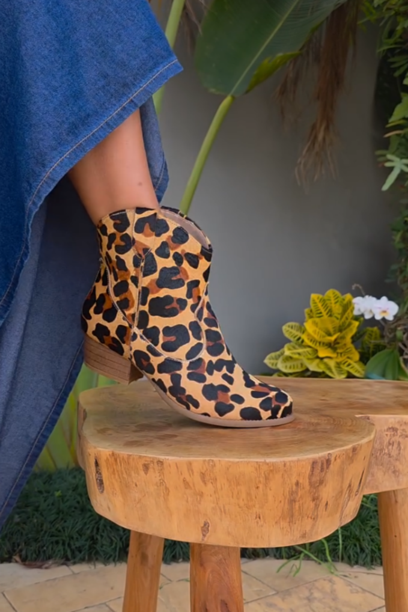 Leopard Print Ankle Boots