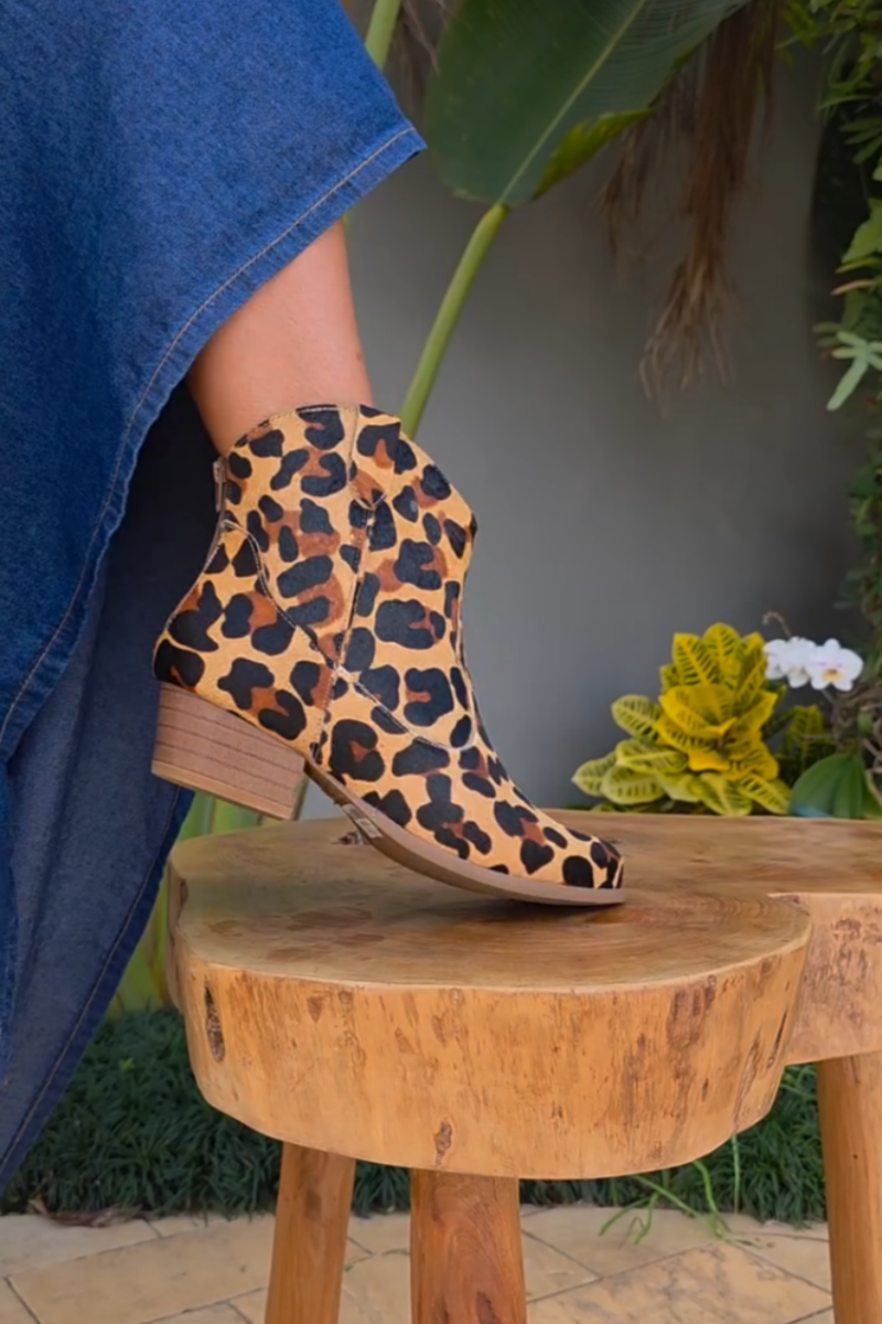 Leopard Print Ankle Boots
