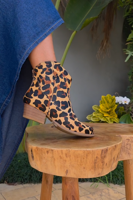 Leopard Print Ankle Boots