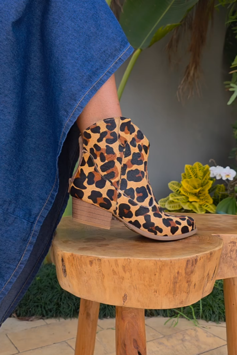 Leopard Print Ankle Boots