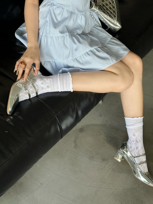 Silver Metallic Mary Jane Shoes