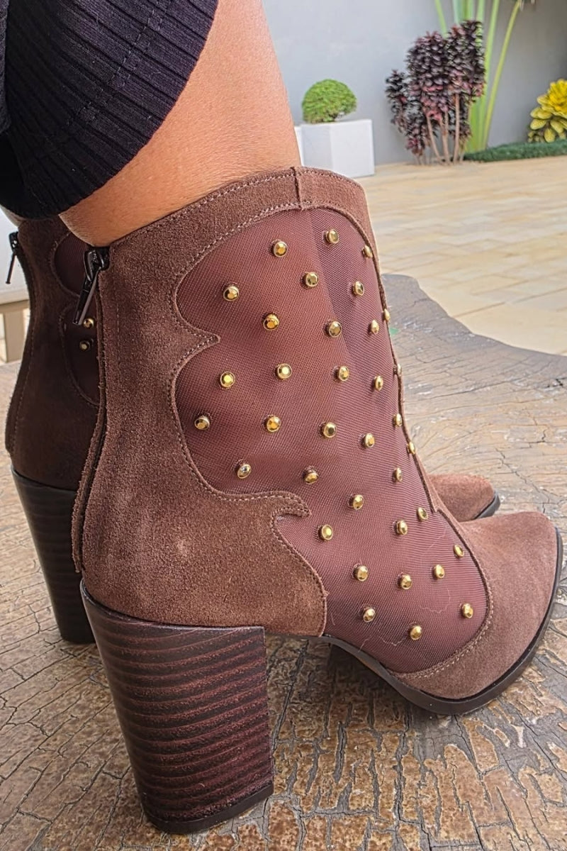 Brown Suede Ankle Boots