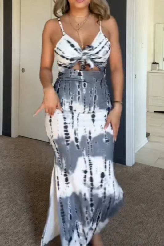Tie-dye Sleeveless Maxi Dress