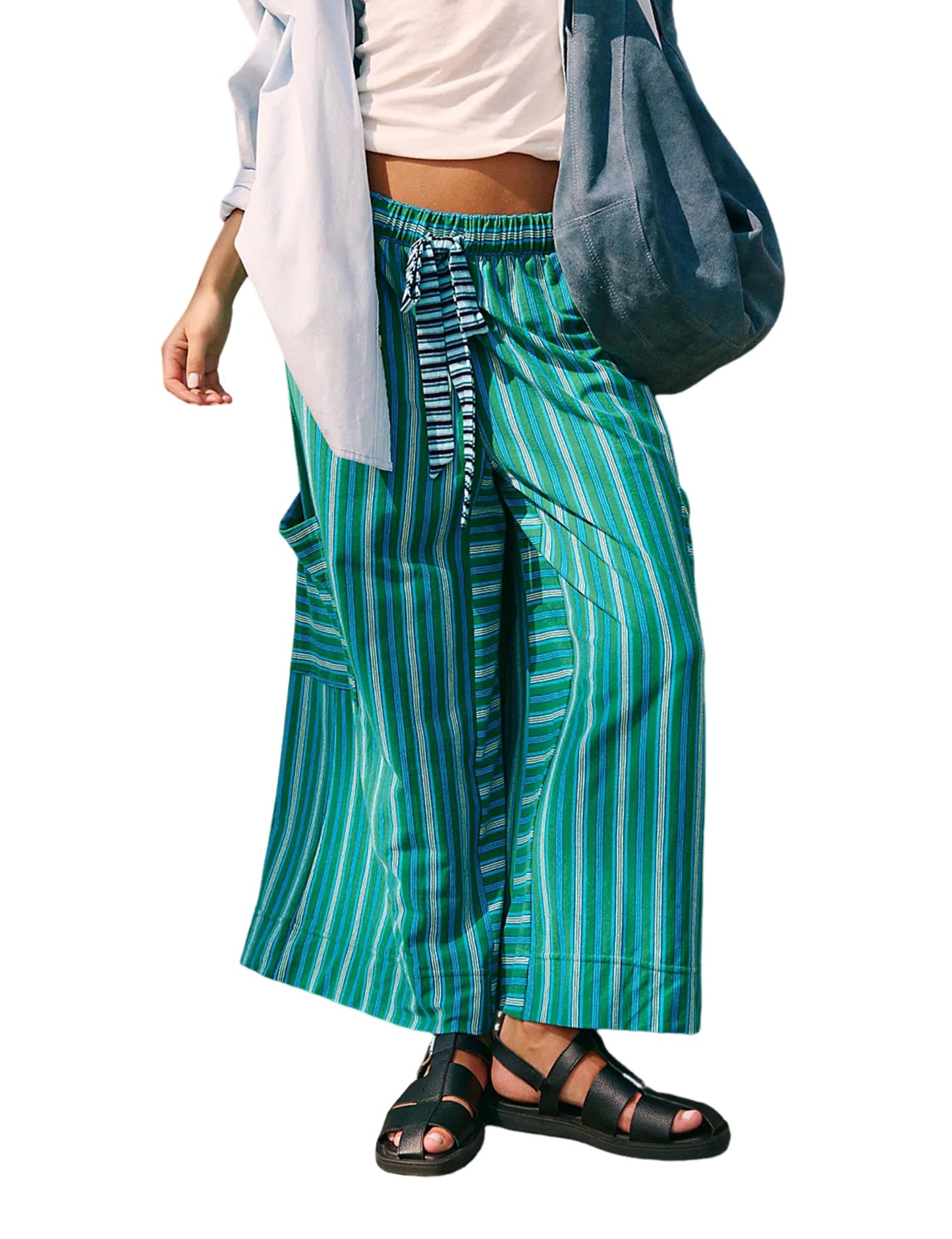 Drawstring Striped Pants