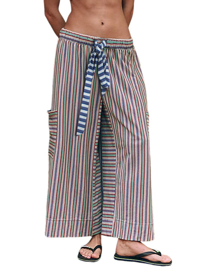 Drawstring Striped Pants