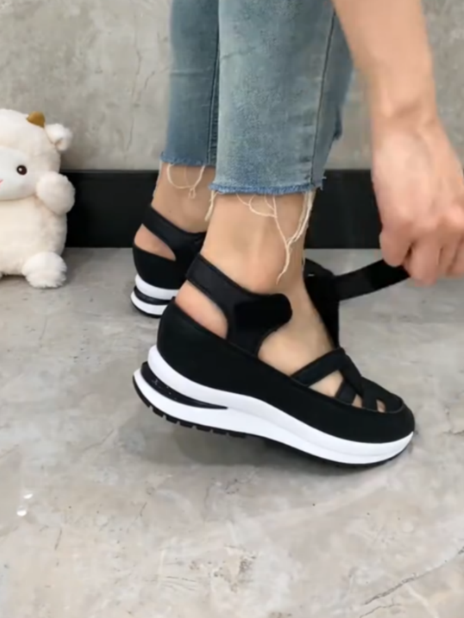 White Platform Strappy Slip-on Sneakers