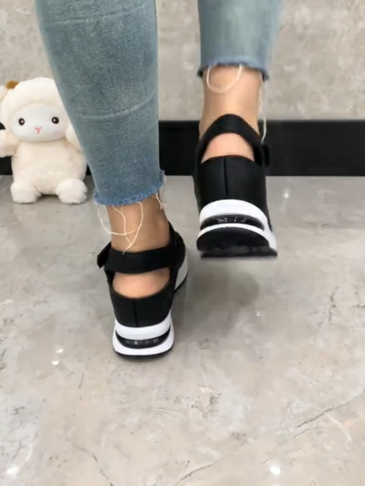 White Platform Strappy Slip-on Sneakers