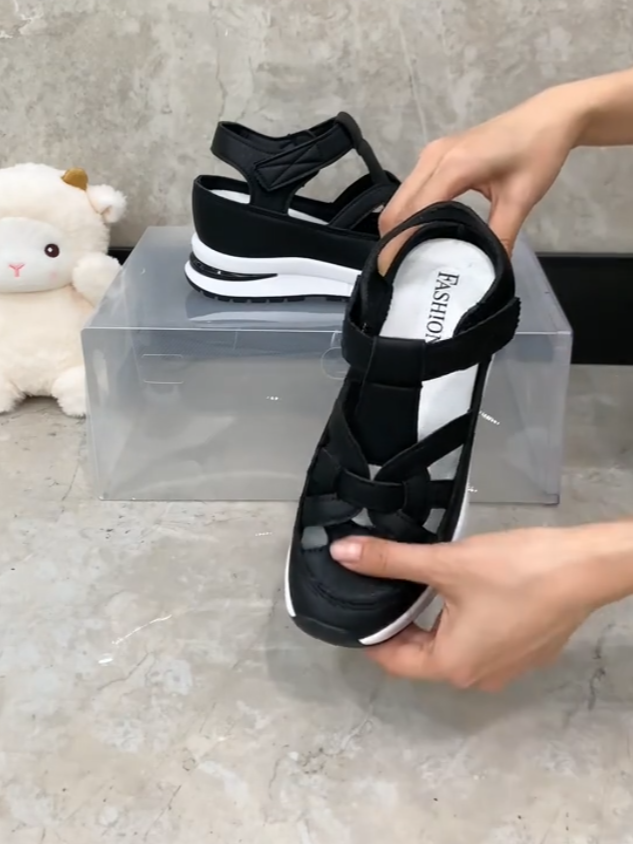 White Platform Strappy Slip-on Sneakers